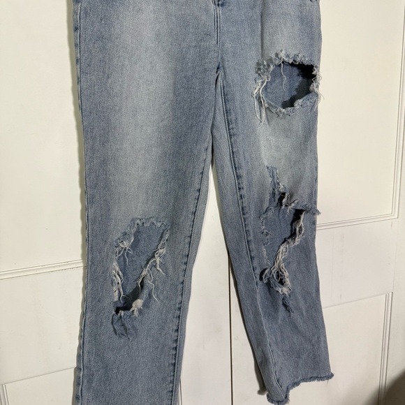 PacSun High Rise Straight Leg Jeans Distressed Light Wash Size 26 Denim - Picture 6 of 10